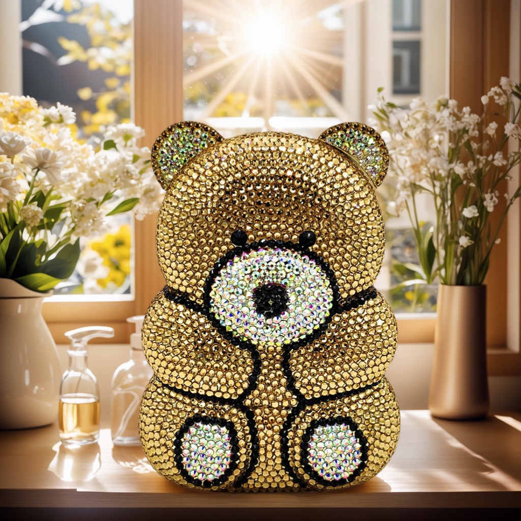 Luxury Bags Cute - Sevimli Ayı Taşlı Abiye Çantası Kadın