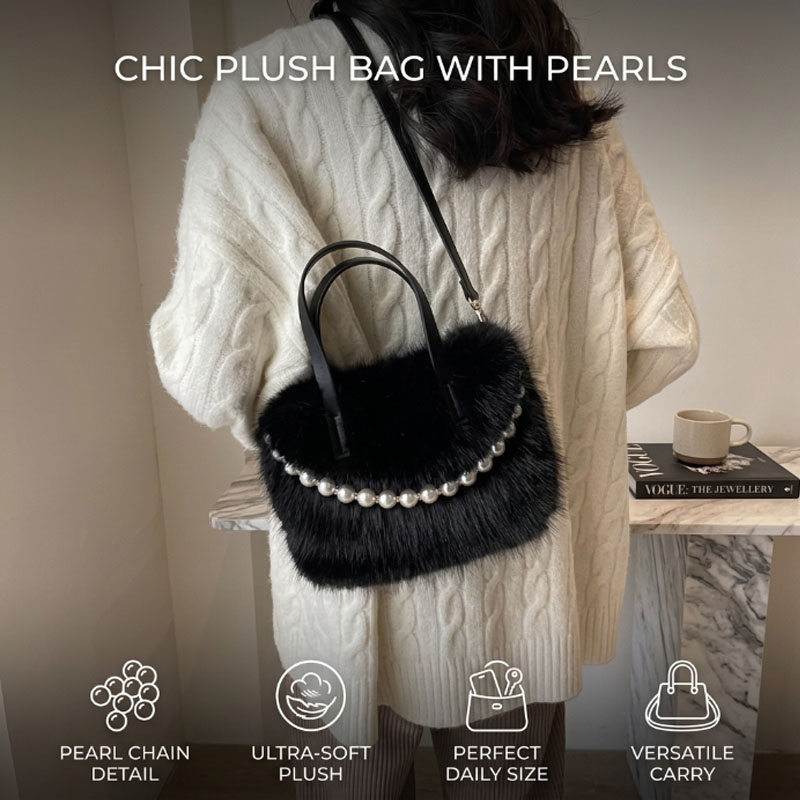 Luxury Bags Cute - Lüks Peluş Suni Kürk Mini Kare