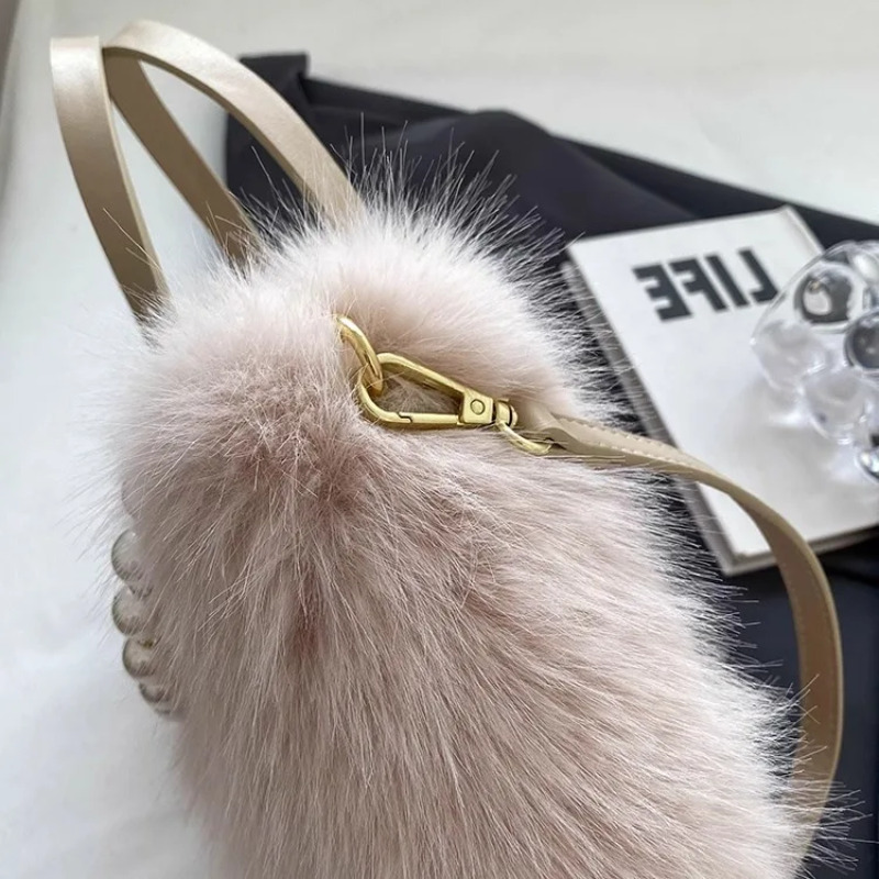 Lüks Peluş Suni Kürk Mini Kare - Luxury Bags Cute incelemesi ve fiyatı